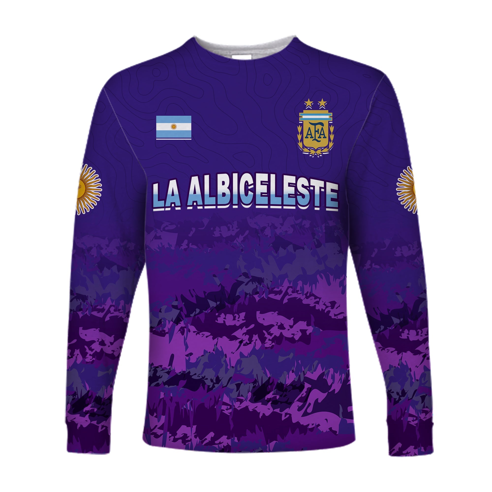 Argentina Football Long Sleeve Shirt Go Champions La Albiceleste LT13 - Wonder Print Shop