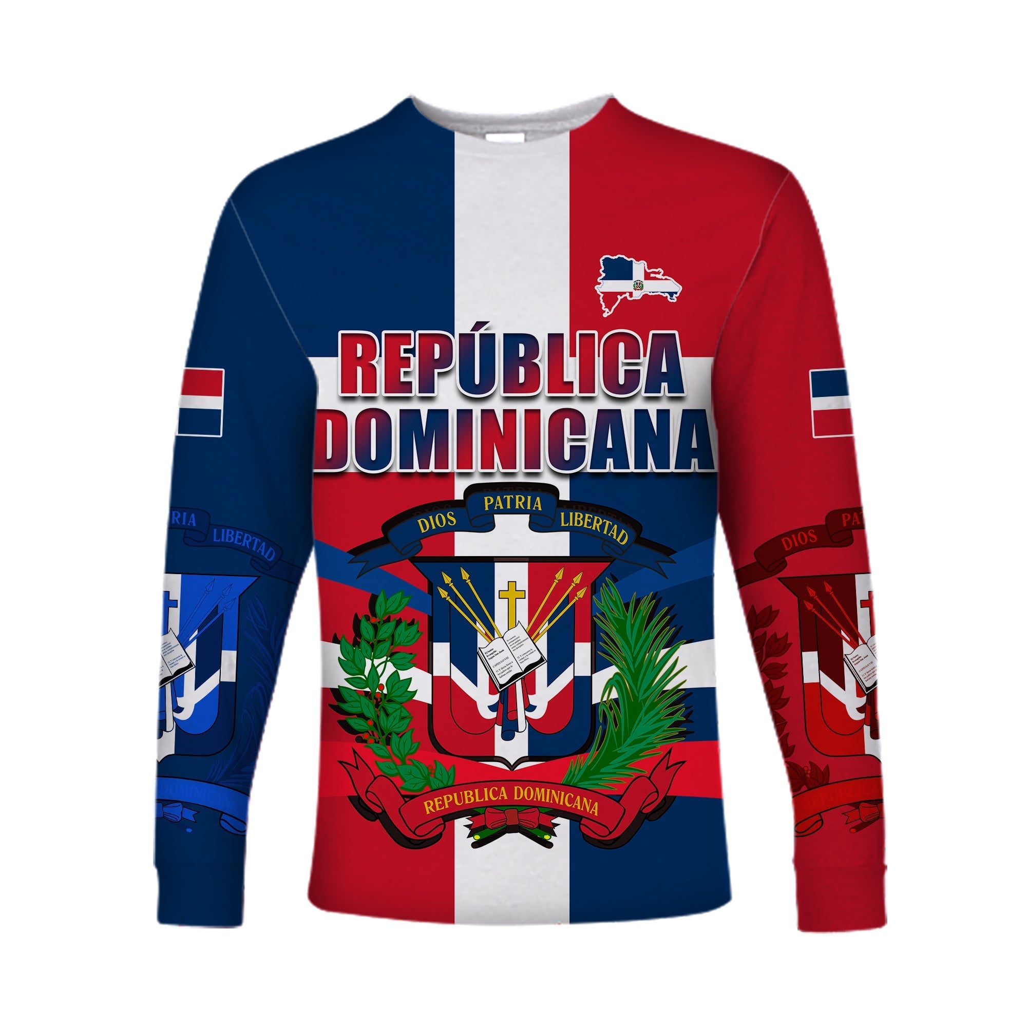 Dominican Republic Long Sleeve Shirt Dominicana Proud Style Flag LT13 - Wonder Print Shop