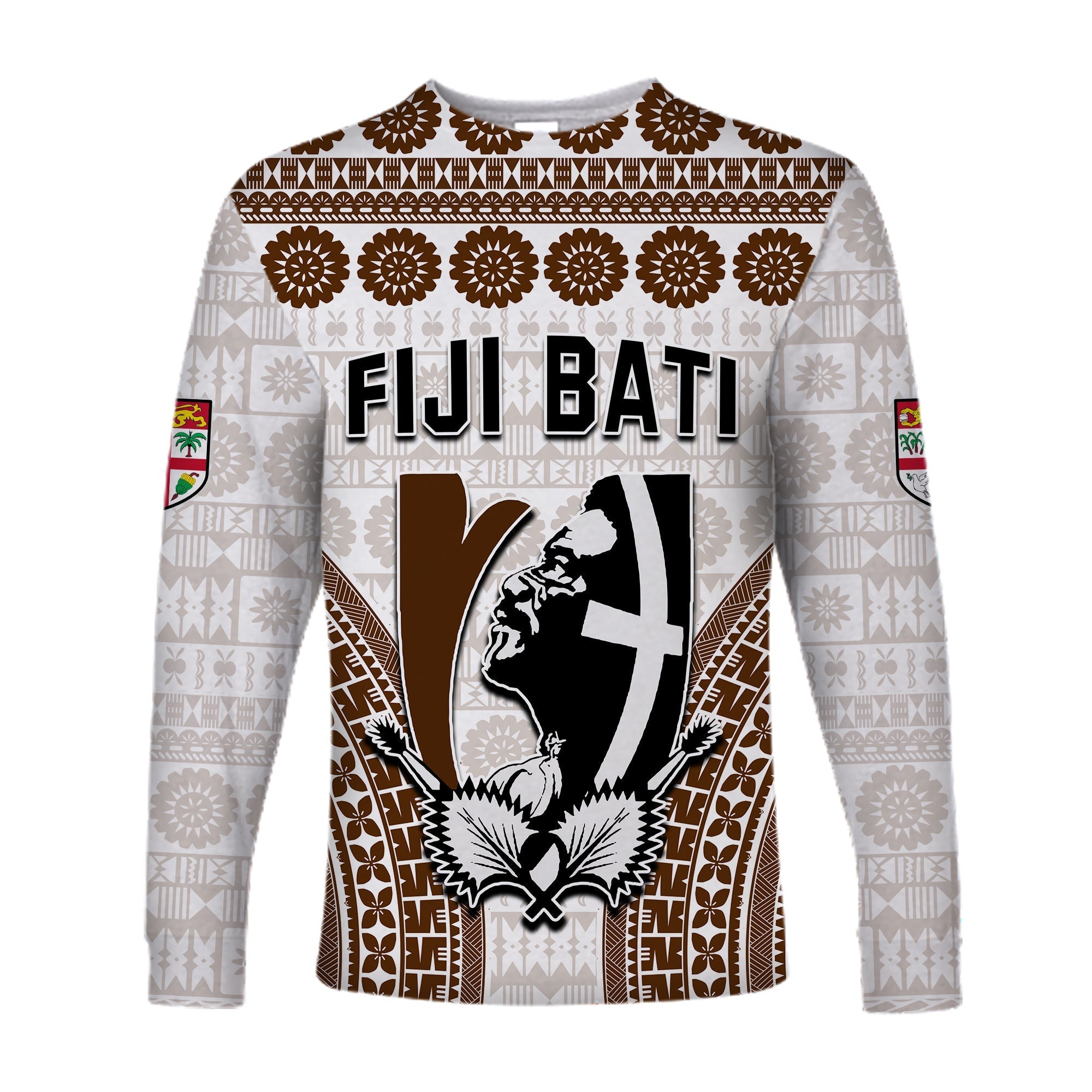 Custom Personalised Fiji Rugby Bati Long Sleeve Shirt Proud Tapa Pattern LT13 - Wonder Print Shop