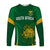 (Custom Text and Number) South Africa Cricket Long Sleeve Shirt Proteas Champion LT13 - Wonder Print Shop