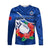 Samoa Rugby Long Sleeve Shirt Manu Samoa Polynesian Hibiscus Blue Style - Wonder Print Shop