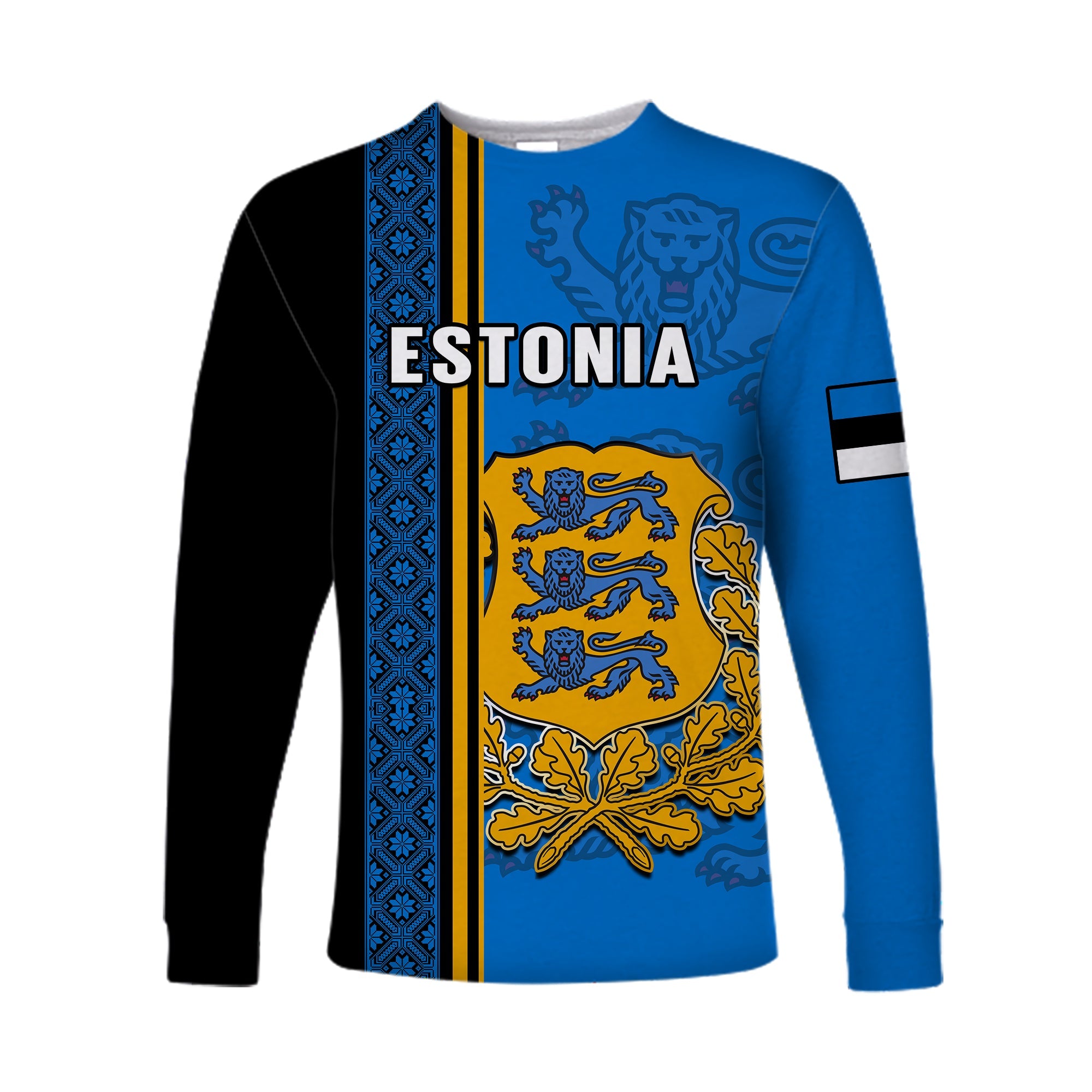 Estonia Long Sleeve Shirt Happy Estonian Independence Day With Coat Of Arms - Wonder Print Shop