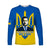 Ukraine Long Sleeve Shirt Ukraine Gold Trident Slava Ukraini Blue - Wonder Print Shop