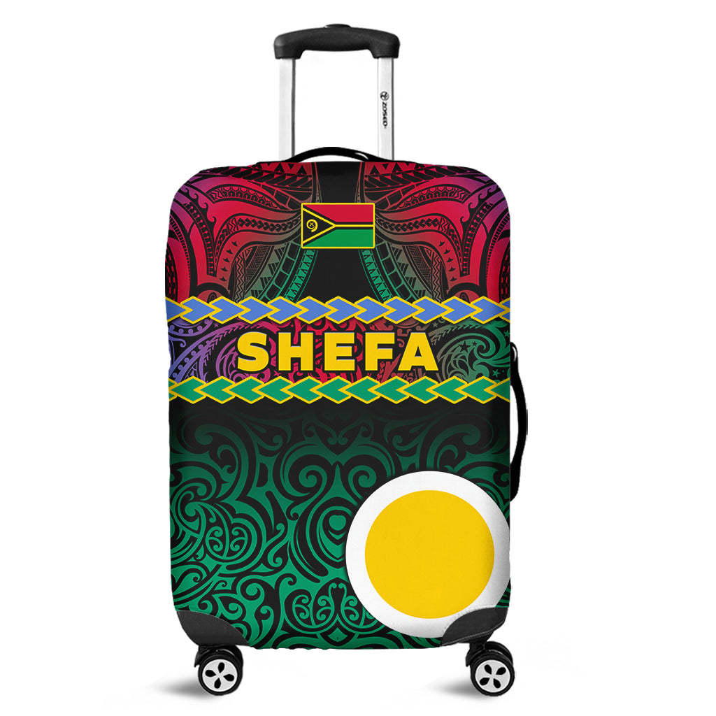 Shefa Province Luggage Cover Vanuatu Pig Tusk Polynesian Flag Style - Wonder Print Shop