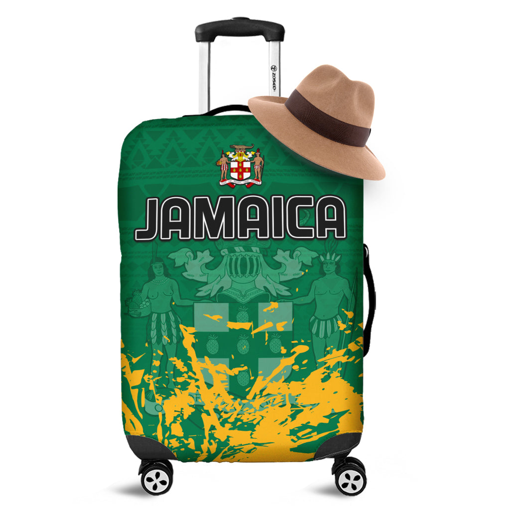 jamaica-athletics-luggage-cover-jamaican-flag-with-african-pattern-sporty-style