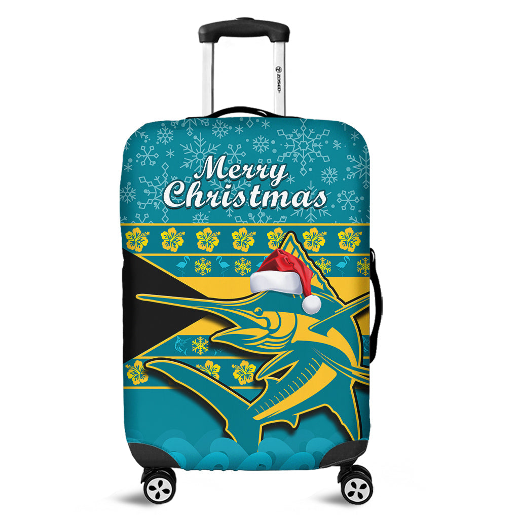 Bahamas Luggage Cover Bahamian Blue Marlin Merry Christmas - Wonder Print Shop