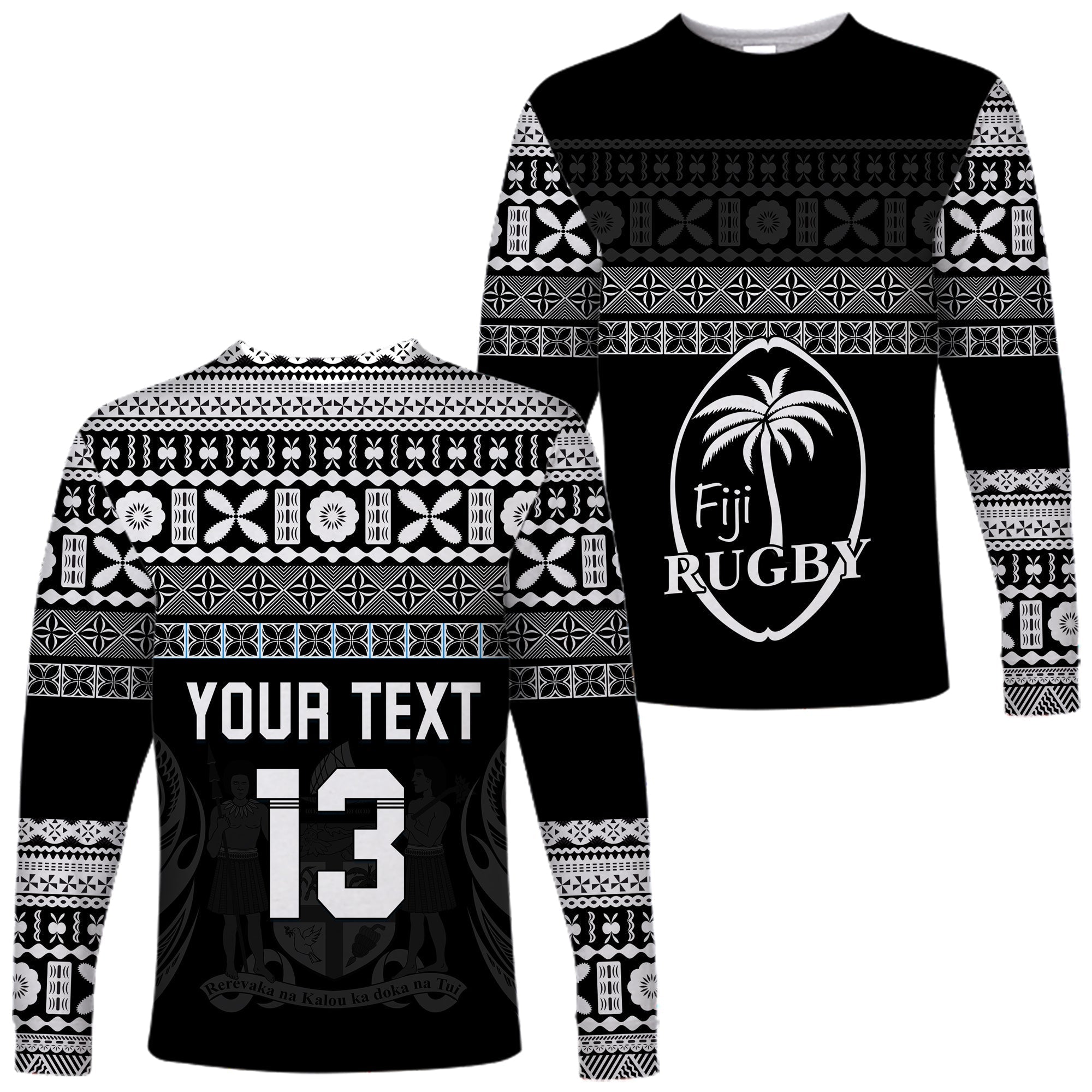 (Custom Text and Number) Fiji Rugby Long Sleeve Shirt Lifestyle 2022 Flying Fijians LT13 - Wonder Print Shop