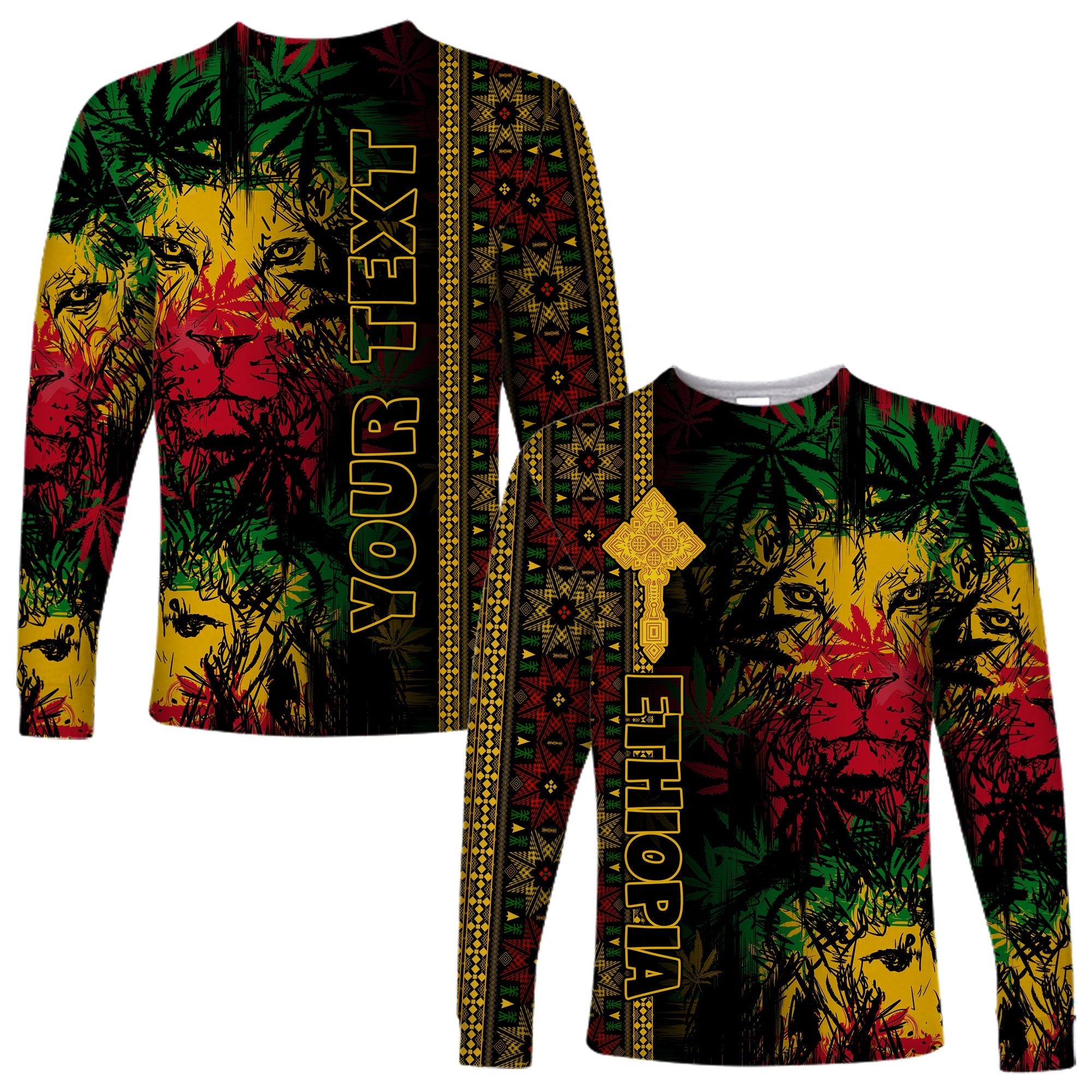 custom-personalised-ethiopia-lion-reggae-long-sleeve-shirt-ethiopian-cross