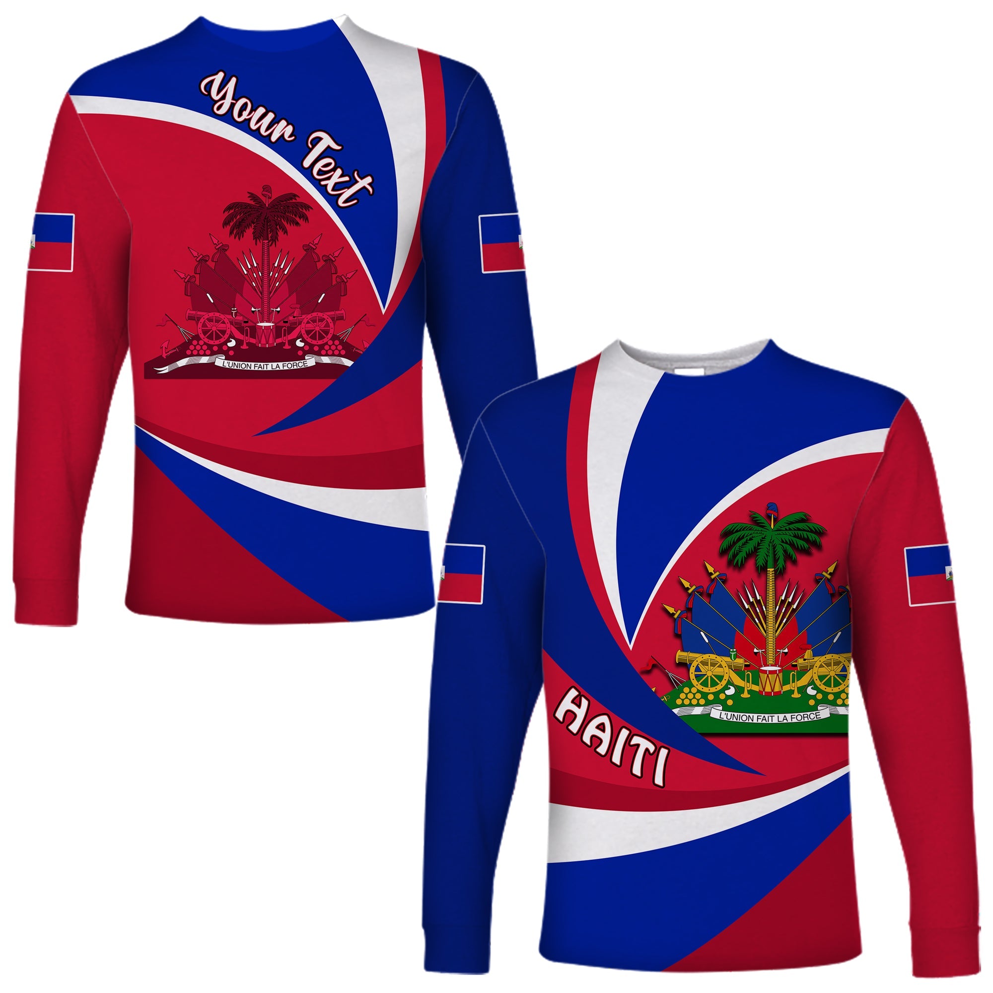 (Custom Personalised) Haiti Long Sleeve Shirt Style Color Flag LT13 - Wonder Print Shop