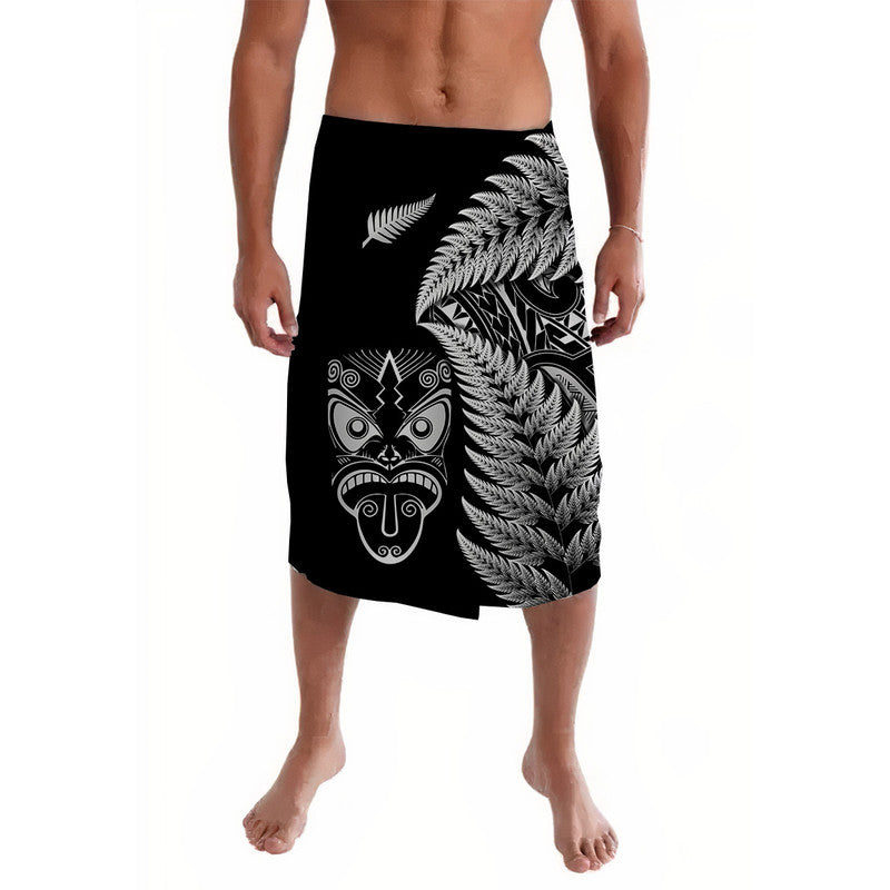 New Zealand Haka Rugby Maori Lavalava Silver Fern Vibes - Black LT8 - Wonder Print Shop