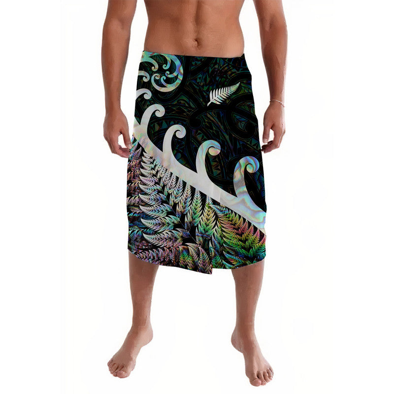 New Zealand Rugby Maori Lavalava Silver Fern Koru Vibes - Paua Shell LT8 - Wonder Print Shop