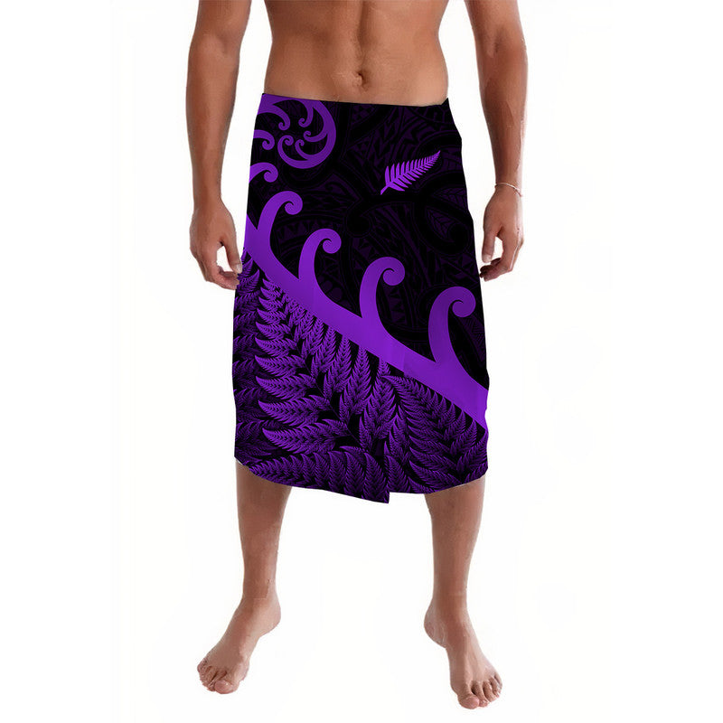 New Zealand Rugby Maori Lavalava Silver Fern Koru Vibes - Purple LT8 - Wonder Print Shop