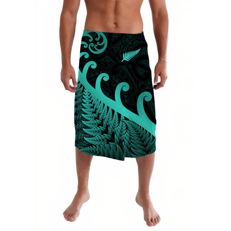 New Zealand Rugby Maori Lavalava Silver Fern Koru Vibes - Turquoise LT8 - Wonder Print Shop