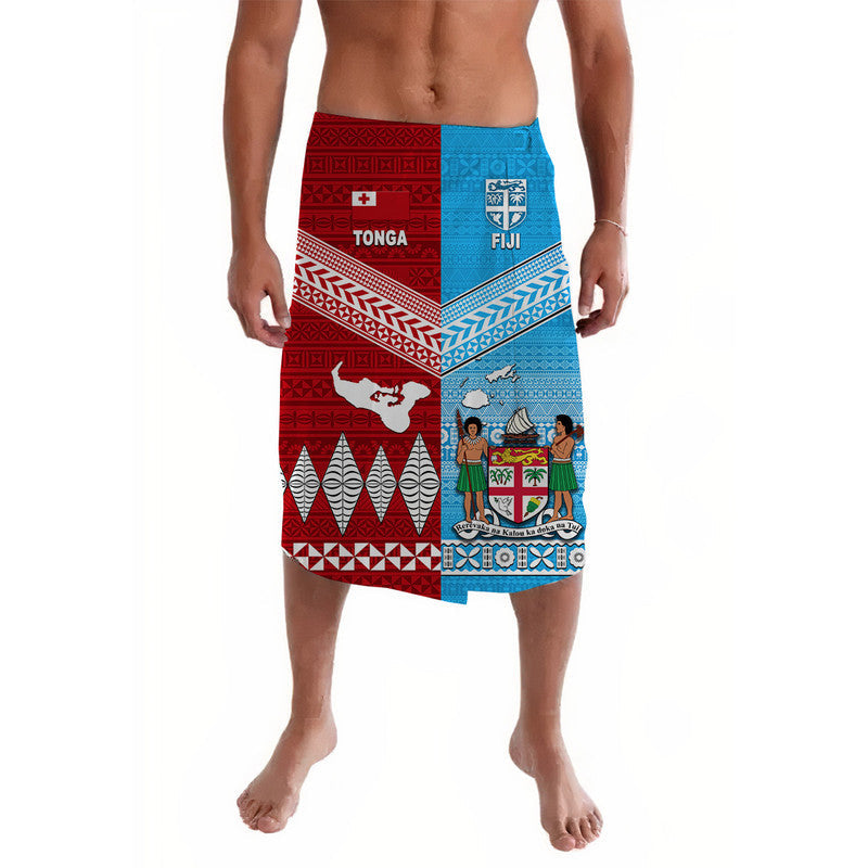 Tonga Ngatu And Fiji Tapa Lavalava Together LT8 - Wonder Print Shop