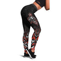 Canada Haida leggings in black with red-and-white thunderbird graphic on the thigh