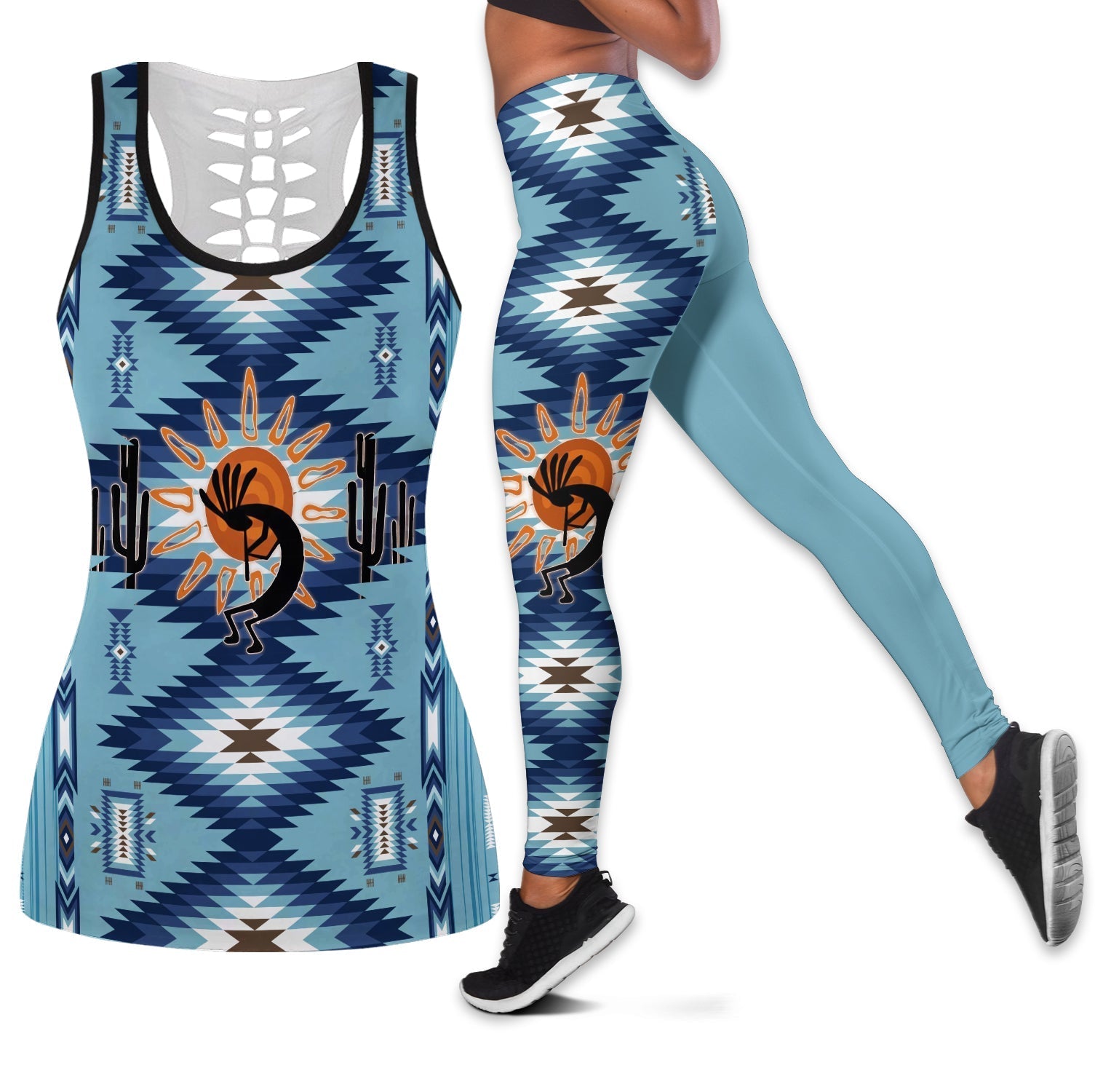 native-american-combo-hollow-tank-top-and-leggings-kokopelli-mix-navajo-pattern