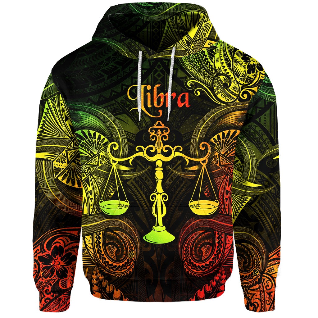 Custom Libra Zodiac Polynesian Hoodie Unique Style Reggae LT8 - Wonder Print Shop