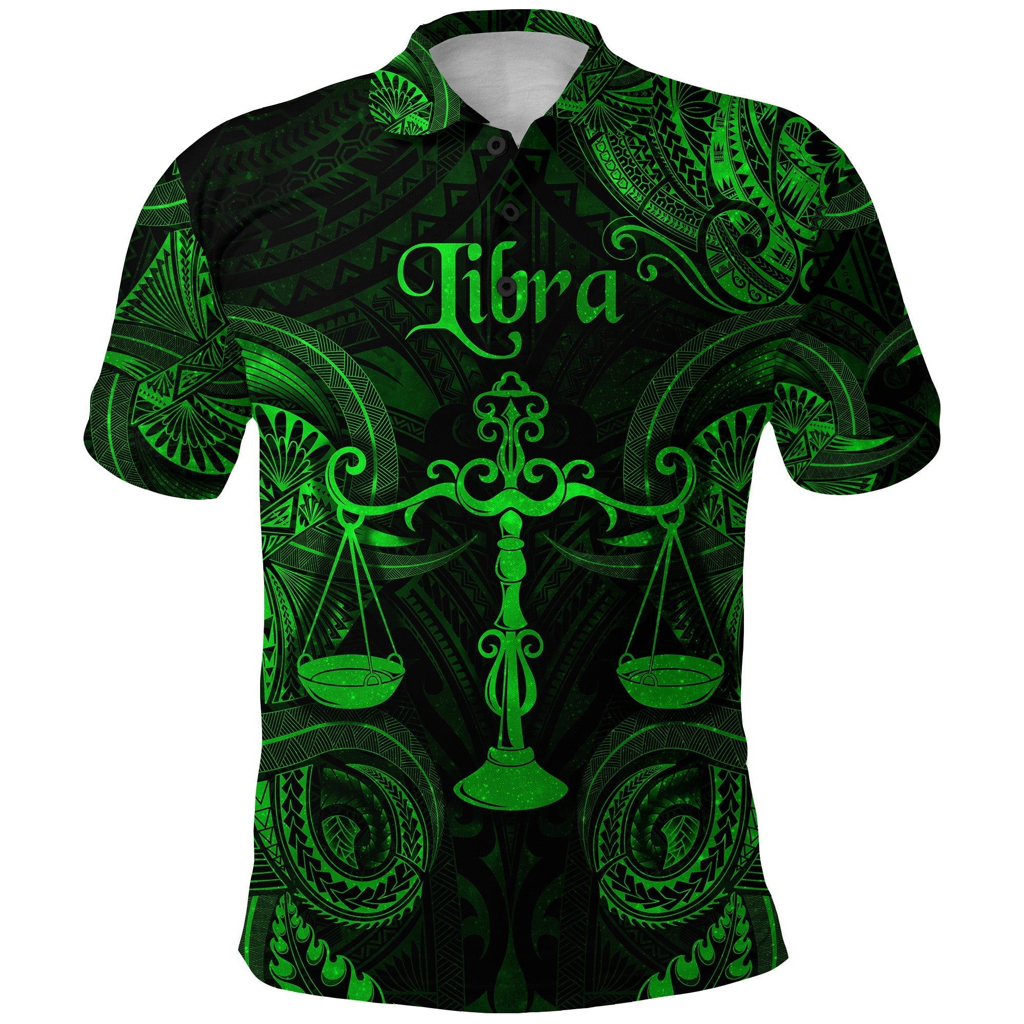 custom-personalised-libra-zodiac-polynesian-polo-shirt-unique-style-green