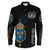 (Custom) Viking - Sweden Flag and Map (1) Long Sleeve Button Shirt style Viking Geri and Freki RLT12 - Wonder Print Shop