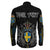 (Custom) Viking - Sweden Flag and Map (1) Long Sleeve Button Shirt style Viking Geri and Freki RLT12 - Wonder Print Shop