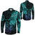 Viking Clothing Viking Odin Tattoo Cyan Version Long Sleeve Button Shirt RLT12 - Wonder Print Shop