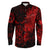 Viking Clothing Viking Odin Tattoo Red Version Long Sleeve Button Shirt RLT12 - Wonder Print Shop