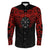 Viking Clothing Viking Odin Helm Of Awe (Red) Long Sleeve Button Shirt RLT12 - Wonder Print Shop