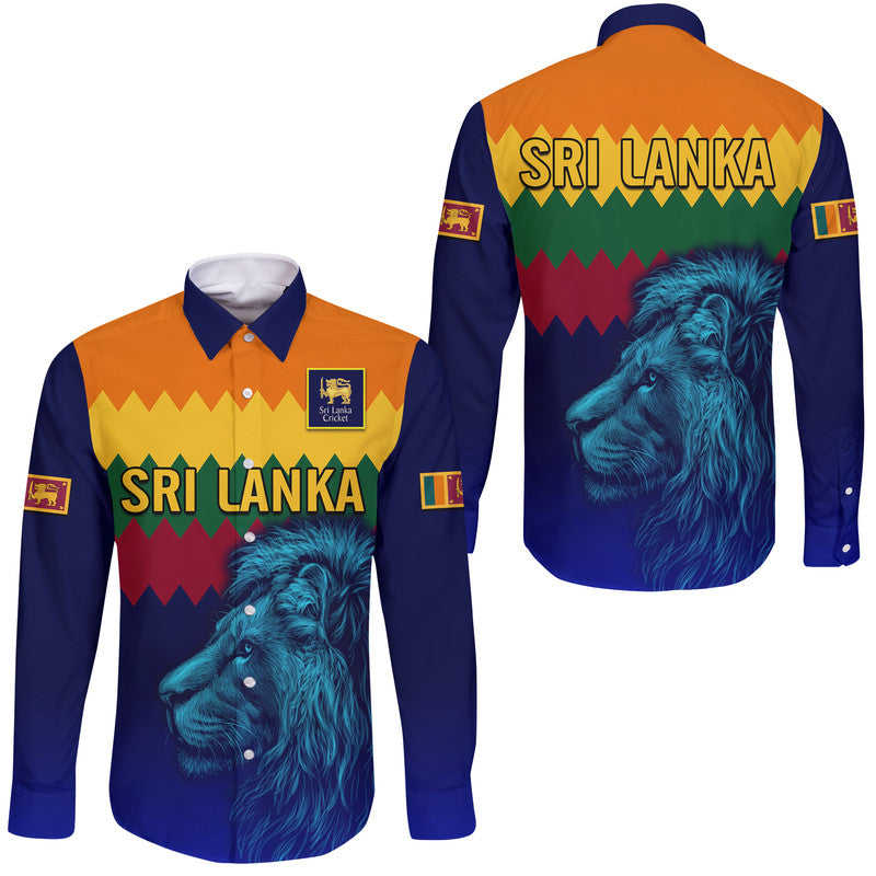 Sri Lanka The Lions Cricket Hawaii Long Sleeve Button Shirt - Wonder Print Shop