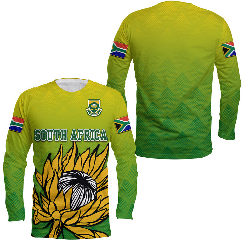 South Africa National Cricket Team Long Sleeve Shirt Proteas Sports Yellow Style - Wonder Print Shop