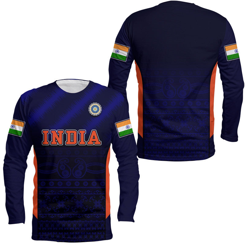 India National Cricket Team Long Sleeve Shirt Men In Blue Sports Style - Wonder Print Shop