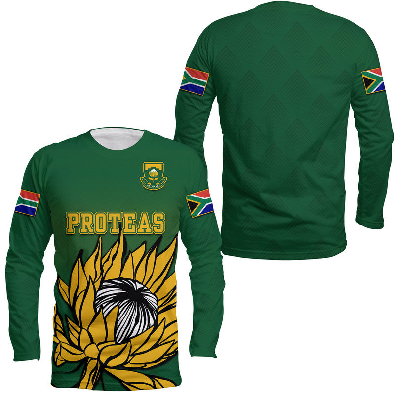 South Africa National Cricket Team Long Sleeve Shirt Proteas Sport Green Style - Wonder Print Shop