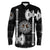 (Custom) Wonder Print Shop - Long Sleeve Button Shirt Skull Warrior Dead Hero with Hammer RLT12 - Wonder Print Shop