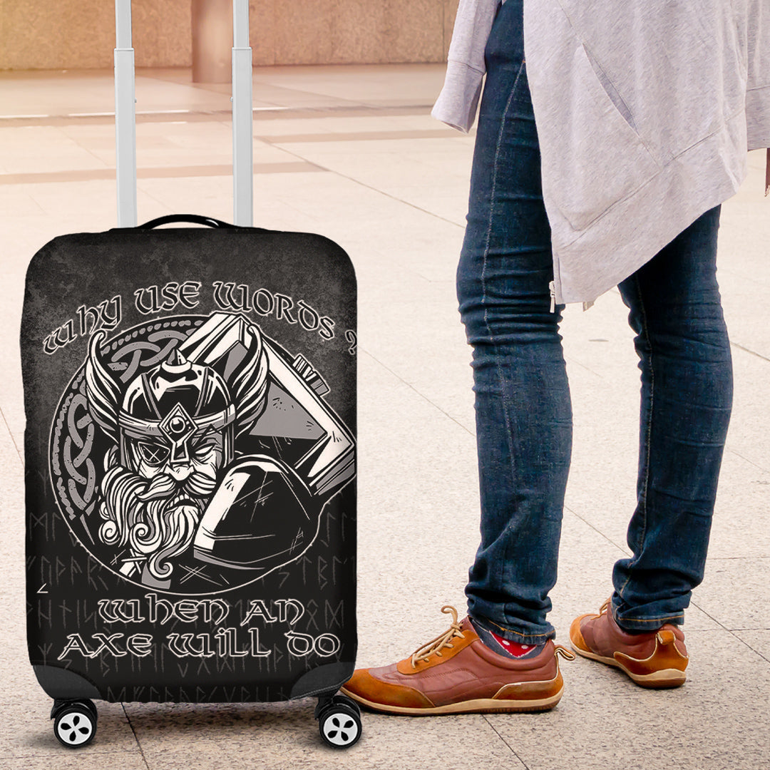 Viking Luggage Covers - Why Use Words? When An Axe Will Do Luggage Covers RLT12 - Wonder Print Shop