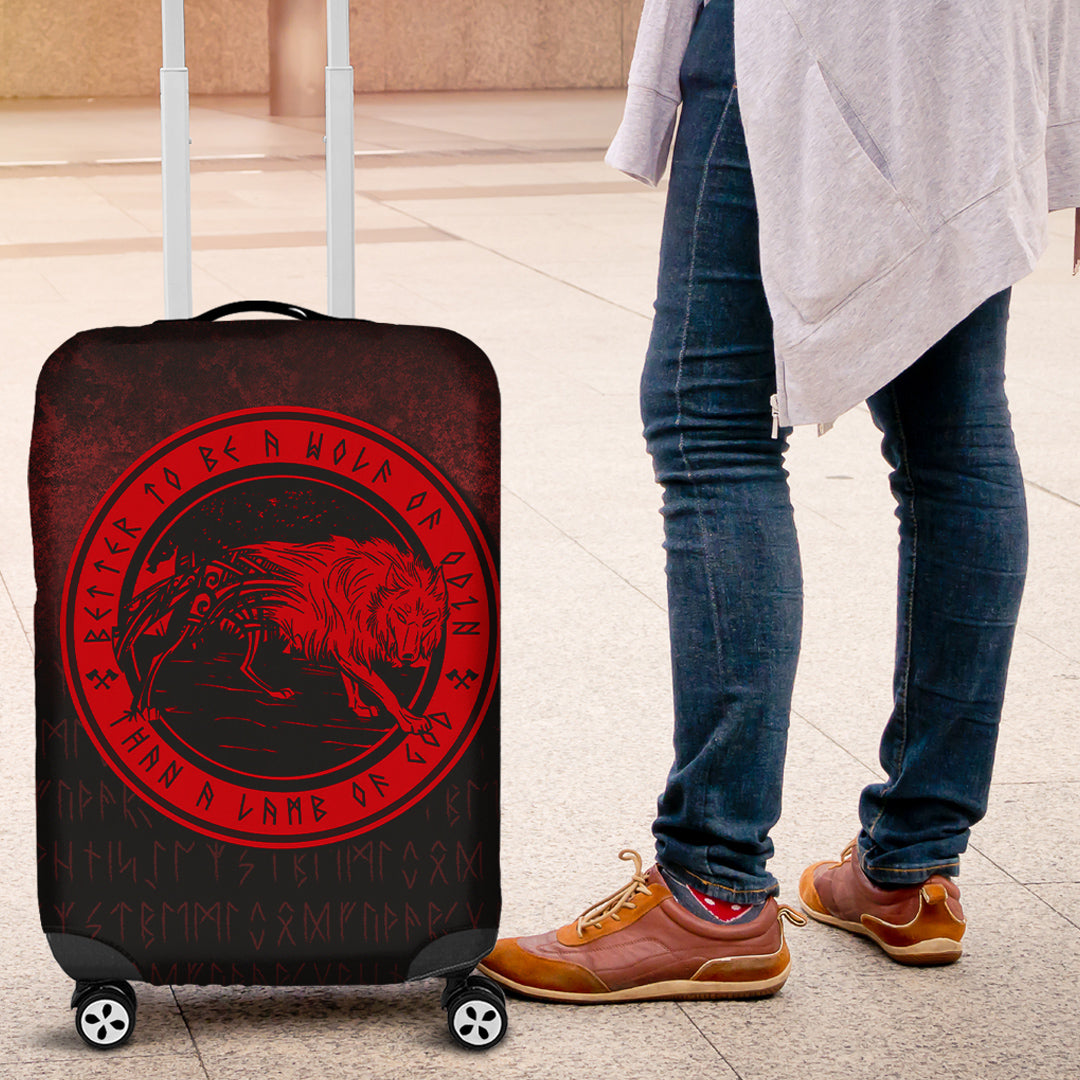 Wonder Print Shop Luggage Covers - Wolf Of Odin - Red Version Luggage Covers RLT12 - Wonder Print Shop