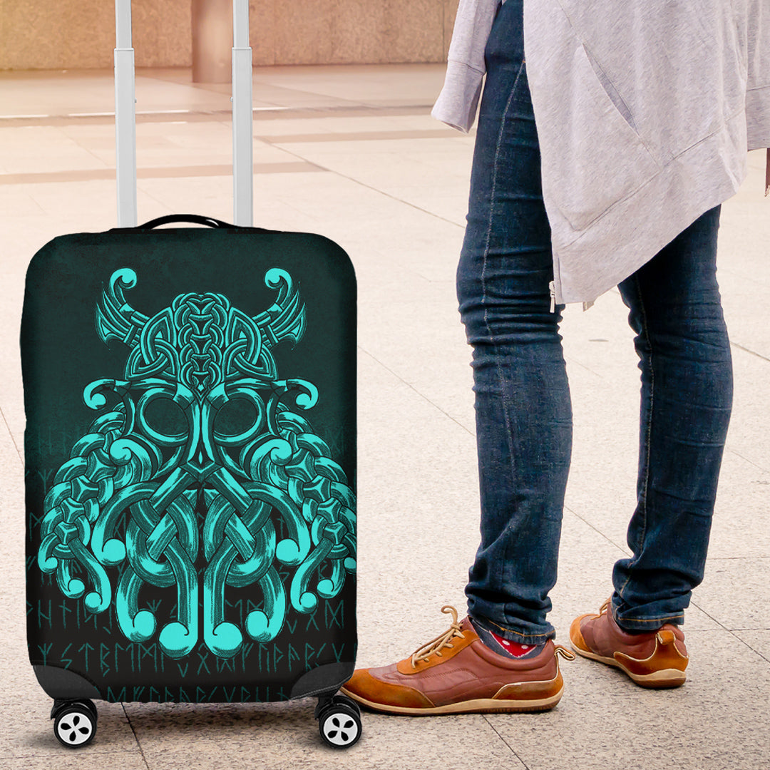 Viking Luggage Covers - Vikings Odin Valhalla - Cyan Version Luggage Covers RLT12 - Wonder Print Shop