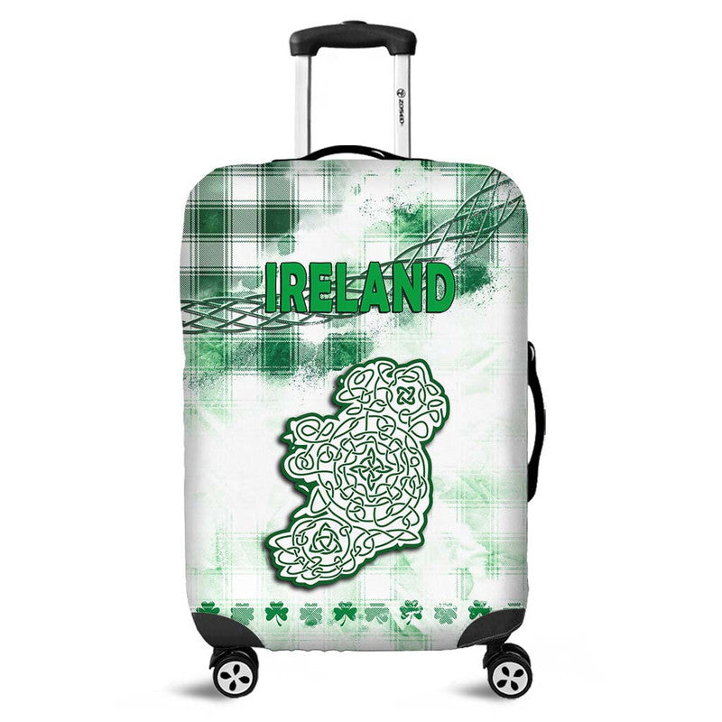 Ireland Cross Cricket Team Luggage Cover Celtic Irish Green Pattern Unique No2 - Wonder Print Shop