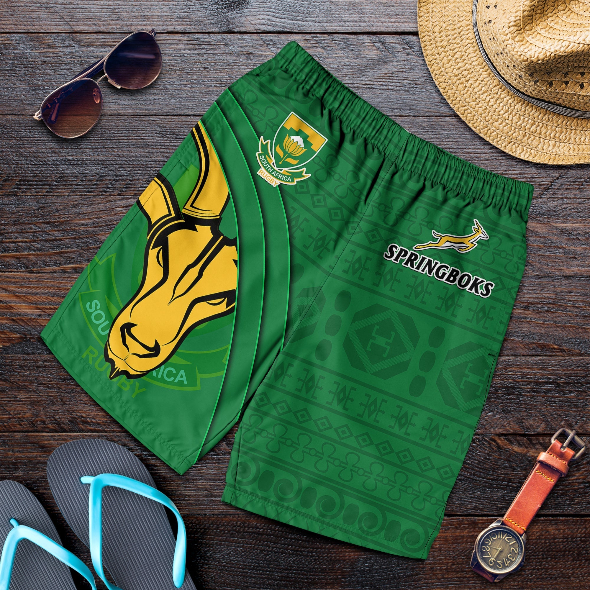 south-africa-rugby-men-shorts-bokke-springbok-with-african-pattern-stronger-together