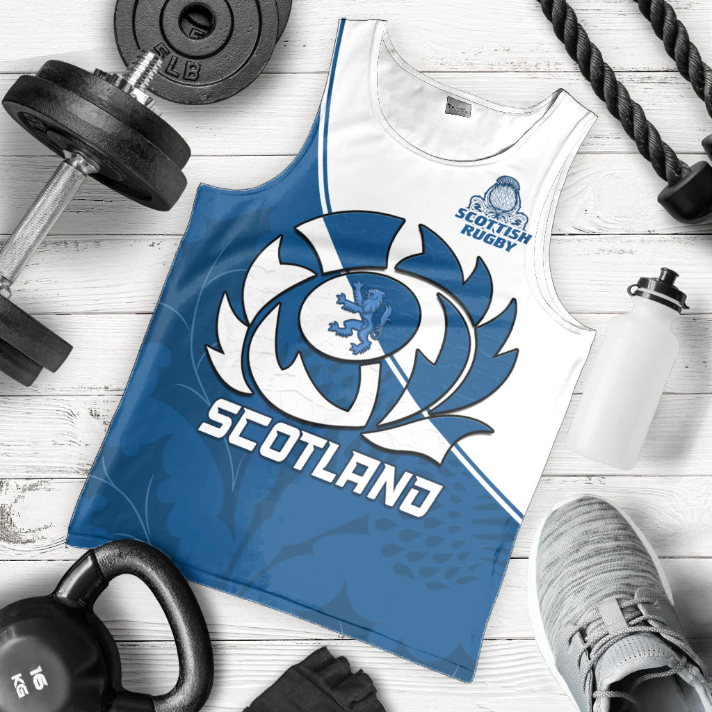 custom-text-and-number-scotland-rugby-men-tank-top-scottish-coat-of-arms-mix-thistle-newest-version