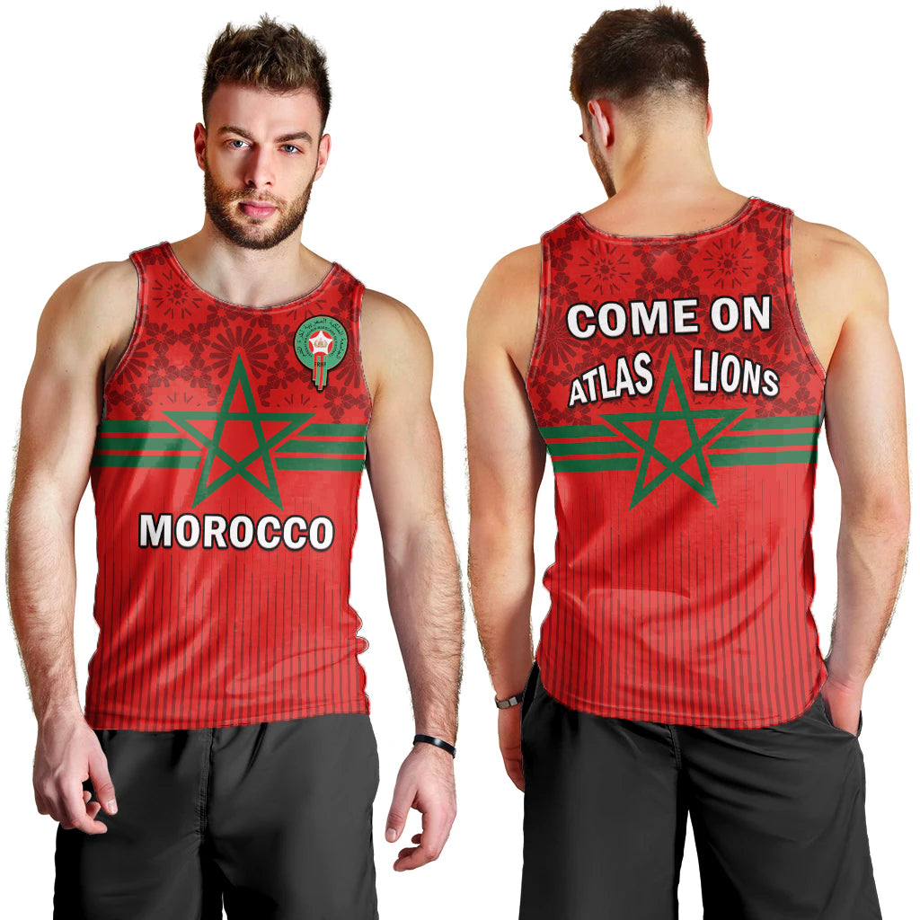 morocco-football-men-tank-top-world-cup-2022-red-moroccan-pattern