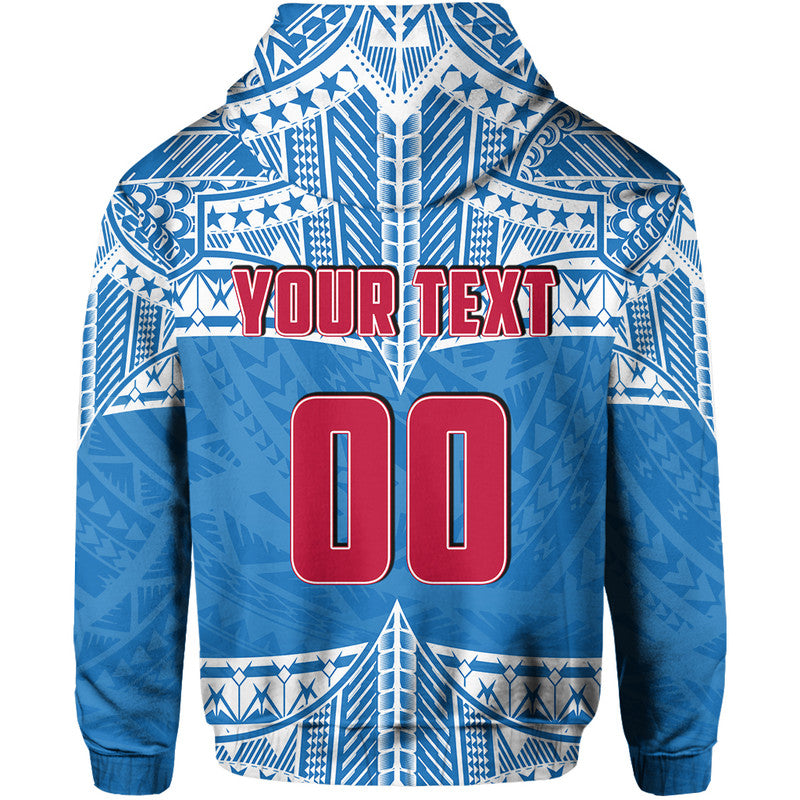 Custom Personalised And Number Toa Samoa Rugby Hoodie Blue Sky LT6 - Wonder Print Shop