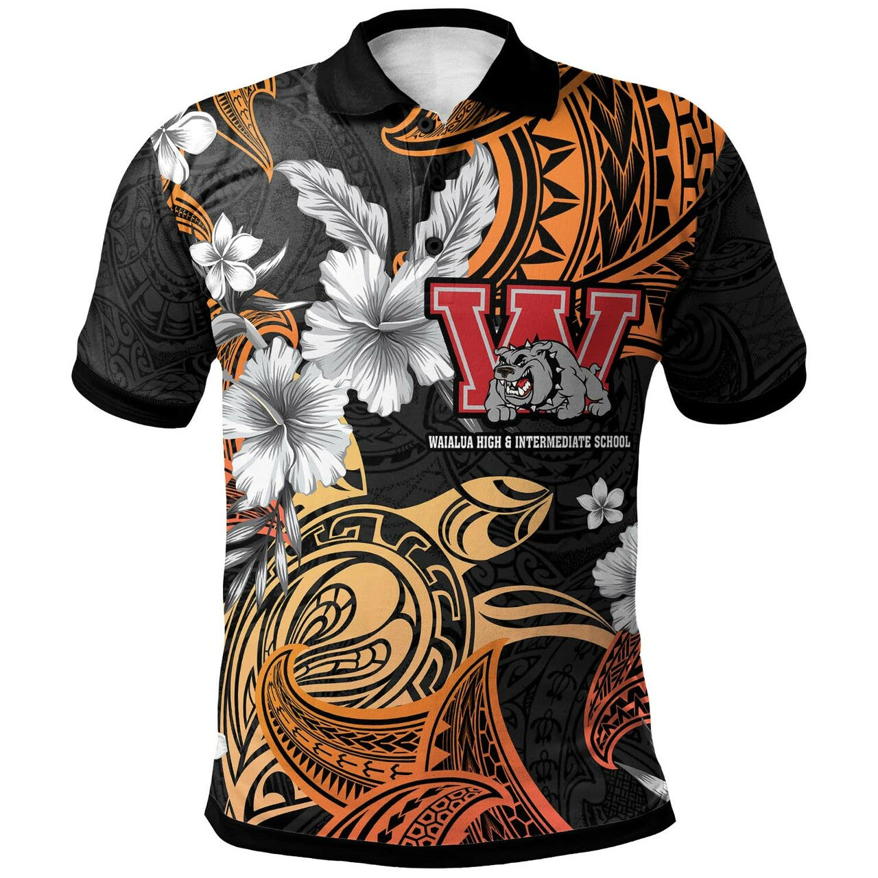 Custom Hawaii Polo Shirt Waialua High and intermediate School Tribal Pattern LT10 - Wonder Print Shop