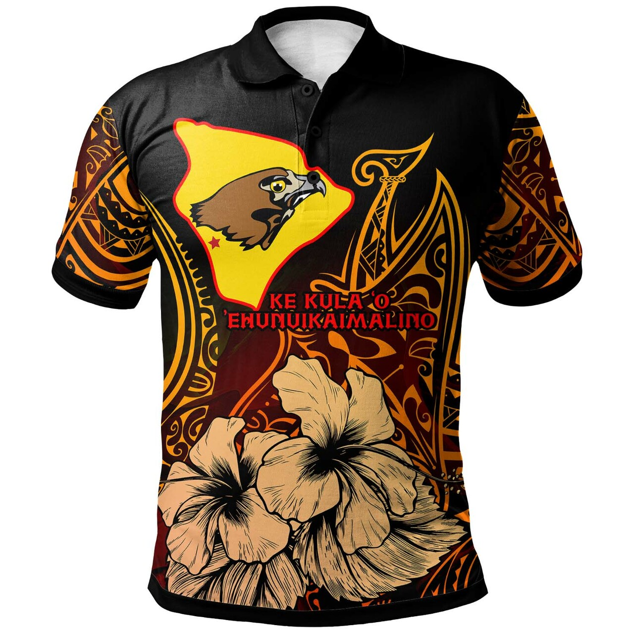 Custom Hawaii Polo Shirt Ke Kula o Ehunuikaimalino High School with Polynesian Pride Pattern LT10 - Wonder Print Shop