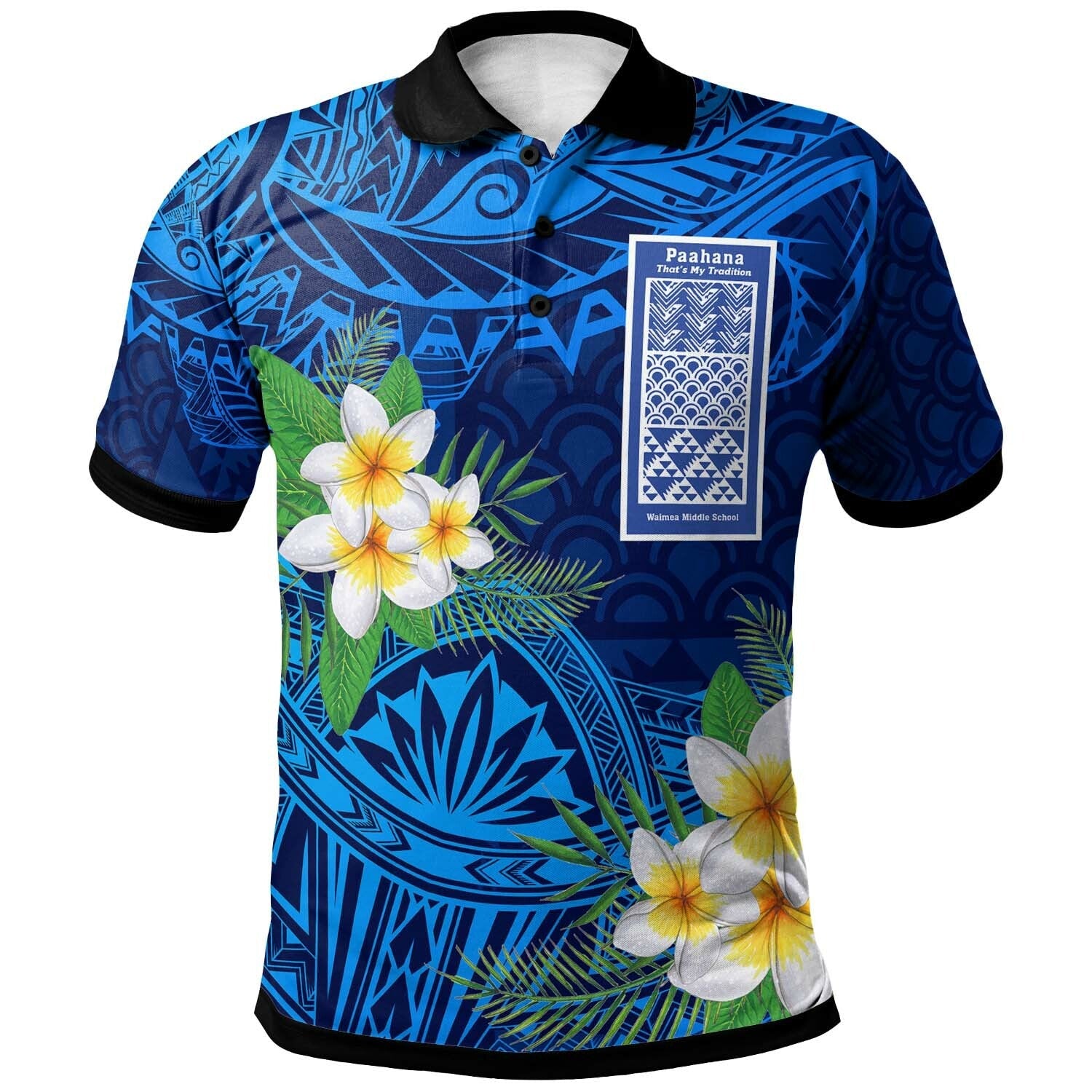 Hawaii Polynesian Polo Shirt Waimea Middle Public Conversion Charter School Polynesian Patterns LT10 - Wonder Print Shop