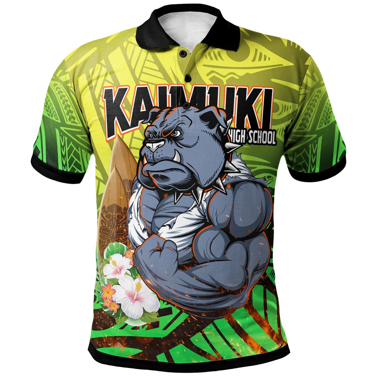 Custom Hawaii Polynesian Polo Shirt Kaimuki High School Bulldogs Tribal Pattern LT10 - Wonder Print Shop