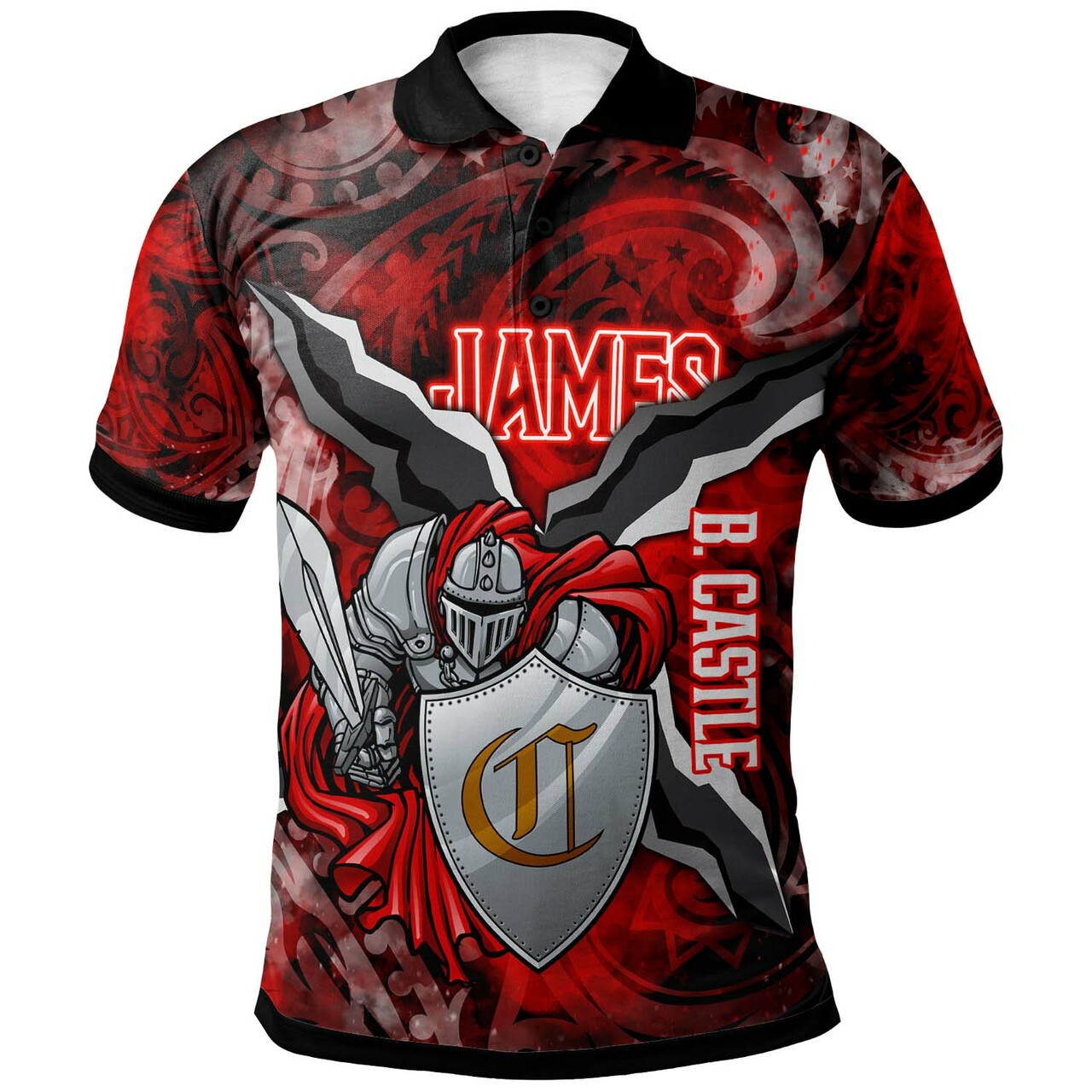 Custom Hawaii Polo Shirt James B. Castle High School Knights Polynesian Pride LT10 - Wonder Print Shop