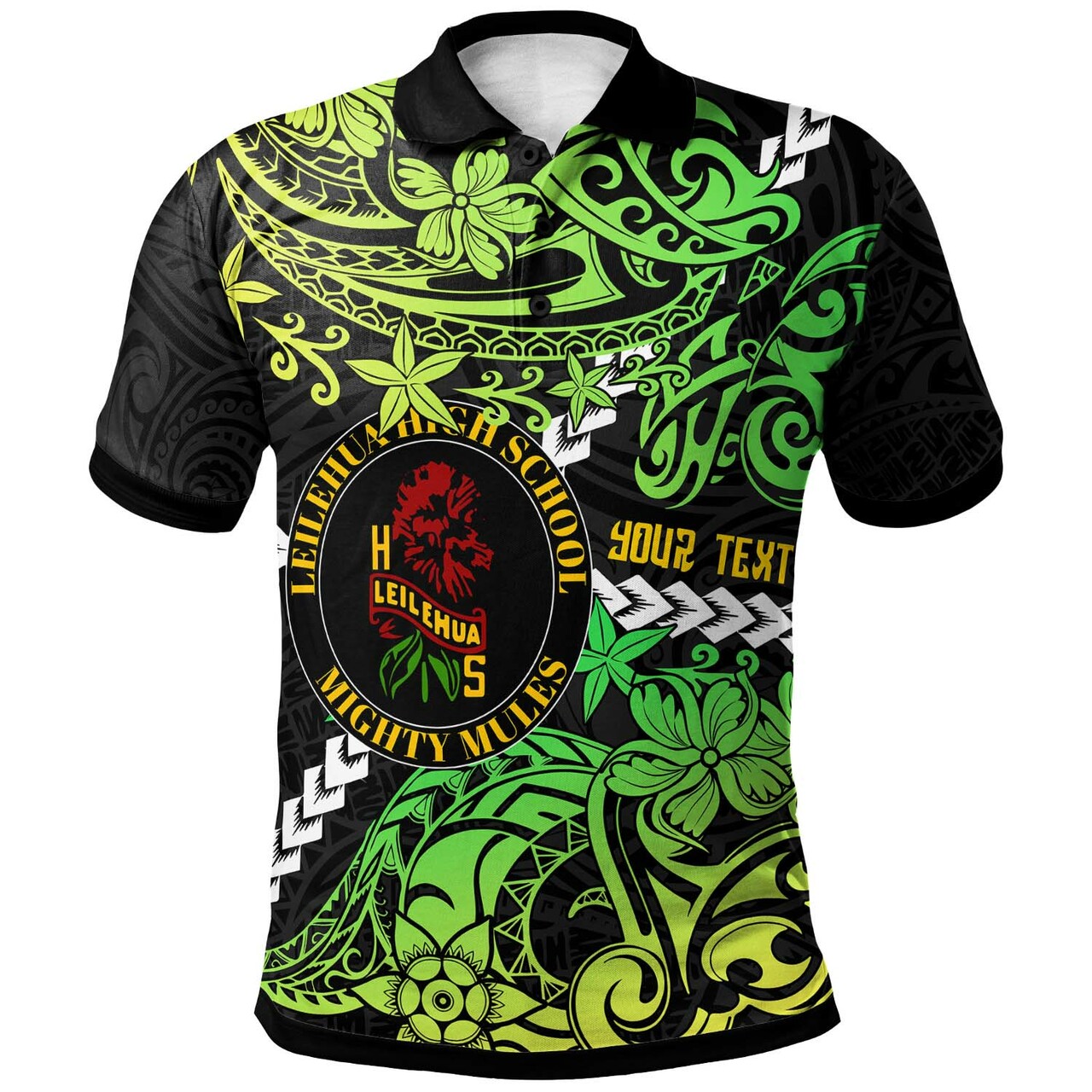 Custom Hawaii Polo Shirt Leilehua High School Polynesian Pride with Lehua Flower LT10 - Wonder Print Shop