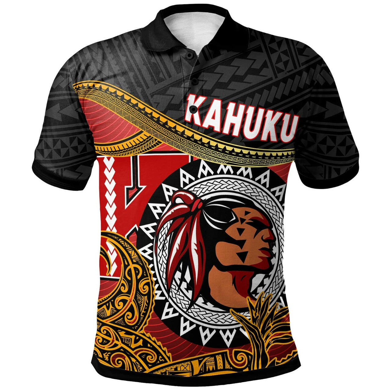 Hawaii Polynesian Polo Shirt Kahuku High and intermediate School The Red Raiders Polynesian Culture Pride LT10 - Wonder Print Shop