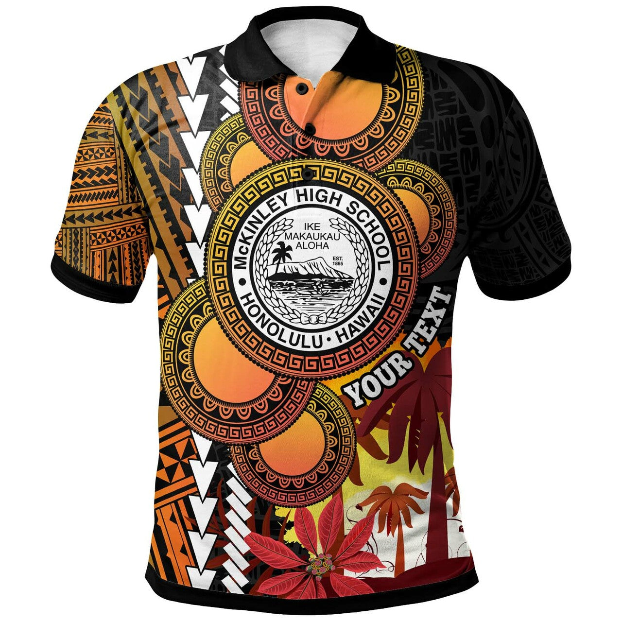 Custom Hawaii Polo Shirt President William McKinley High School Hawaii Tropical Polynesian LT10 - Wonder Print Shop