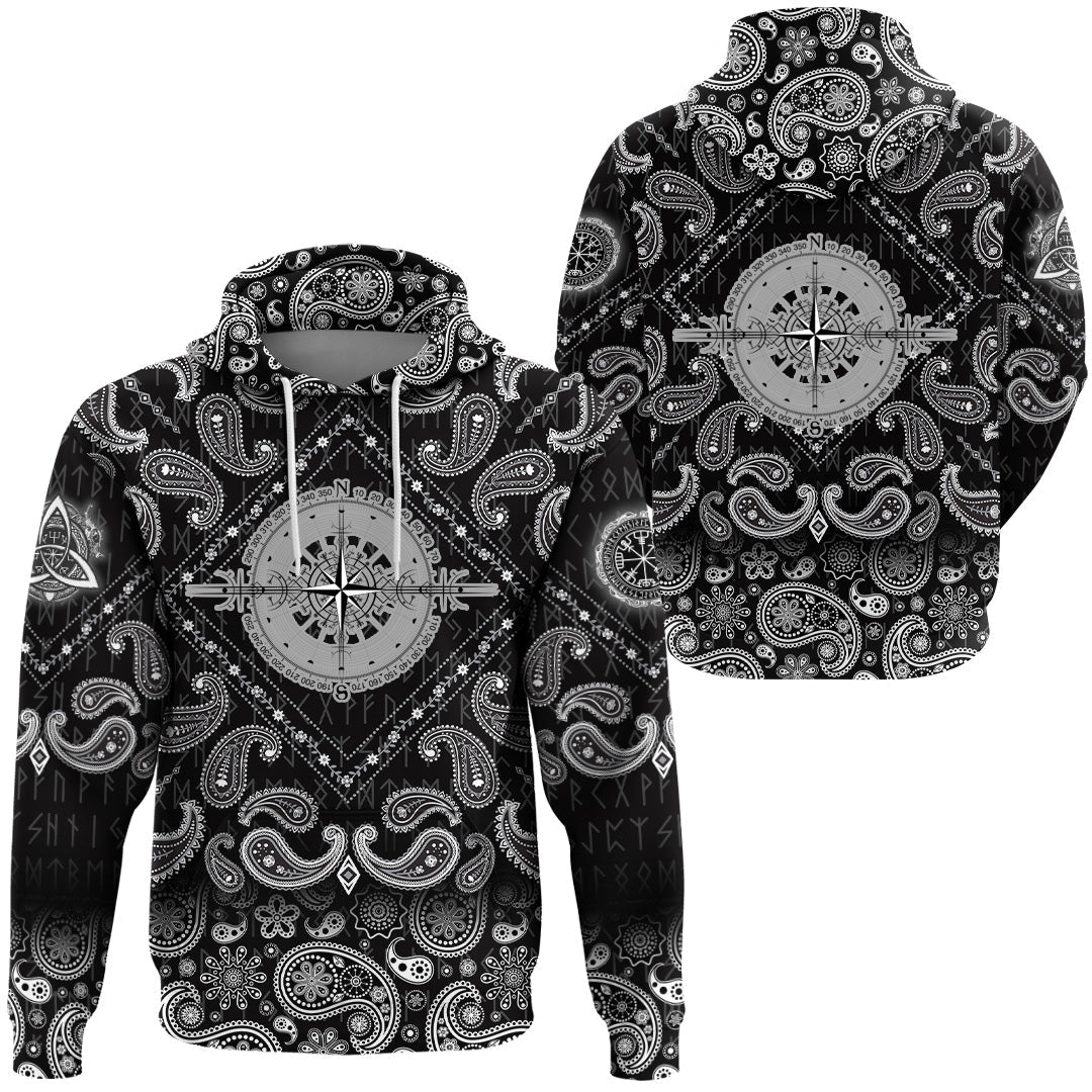 Viking Hoodie Magic Ancient Viking with Bandana Paisley Style RLT12 - Wonder Print Shop