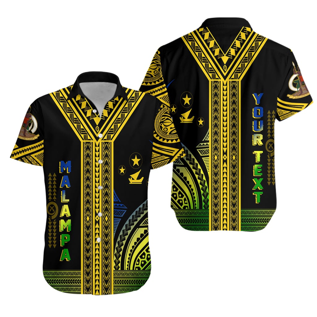 (Custom Personalised) Vanuatu Malampa Province Hawaiian Shirt Unique Black & Gold - Wonder Print Shop